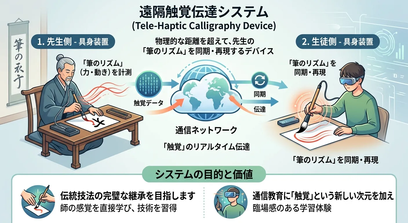 Tele-haptic calligraphy device concept
